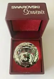 NIB Vintage Swarovski Crystal Sphere Paperweight "Gruss Aus Osterreich Austria