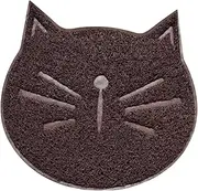 FONDOTIN 1pc Household Cat Face Shaped Mat Non Slip Pet Food Easy Clean Design Keeps Floors Tidy for Cats and Kittens
