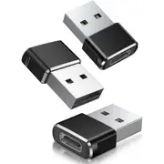 3 Pack USB A 3.0 to USB C Adapter Charger Converter for Apple Watch Ultra iWatch, iPhone, AirPods, iPad Air, Samsung Galaxy - Black