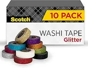 Scotch Expressions Glitter Washi Tape, Great for Bullet Journaling and DIY Décor, 10-Pack