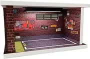 Simulation Scene Model 1:32 Parking Unit Parking lot Scene Model car Model Parking lot Model with Light Acrylic Cover Car Garage Protective Organizer Scene Model(Red Brick)