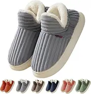 [GTWEPZ] Pluffi The Cozy & Stylish Slipper,Pluffi Slipper Booties,Unisex Winter Cozy Fashion Slippers,Plush Warm Home Slippers (11-11.5 Women/10-10.5Men,Gray)