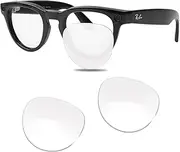 [Glintbay] Replacement Sunglass for Ray-Ban RW4009 50mm Clear Lenses for the Meta Series, Adapted to Headliner Frames, Crystal Clear Non-polarized, Small