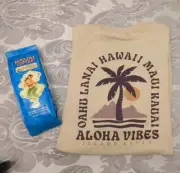 Aloha Vibes Bundle T Shirt Men's XL Kauai Coffee Vanilla Macadamia Nut