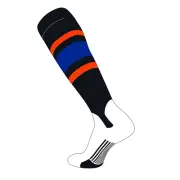 TCK Elite Baseball Knee High Stirrup Socks (E, 5in) Black, Orange, Royal