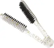 DECORNIJIA Hair Straightening Brush Shaped Double-sided Comb for Women Portable Styling Tool for Thick and Thin Hair Design Compact and Easy to Carry