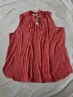 NWT ANN TAYLOR LOFT Shell XLarge Mauve Pink Ruffle collar tie neck flowy fit top