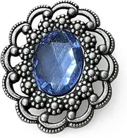 [Hartmann-Knöpfe] Pretty Antique Silver Coloured with Pin Brooch 50 mm x 43 mm (Pack of 1)