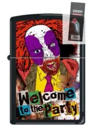 Zippo 218 evil clown welcome to the party Lighter + FLINT PACK