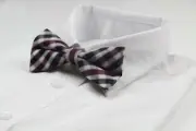 Mens Purple White Grey Cotton Bow Tie Pre-Tied Mens Bowtie Wedding Formal 3031