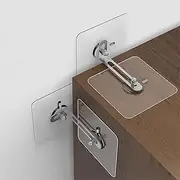 4Pcs Adhesive Furniture Wall Anchors Kit - No Drill Anti-Tip Safety Straps for Wardrobes, Bookcases, Cabinets & Dressers - Baby Proofing Device to Prevent Falling Furniture (Child & Pet Safety)