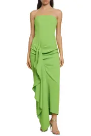 [SOLACE LONDON] THE THALIA MIDI DRESS UK 8 GREEN