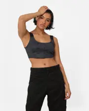 [ADIDAS] Adidas Women's Corset Bra Night Grey - Size 14 (XL) 14 (XL) Night Grey
