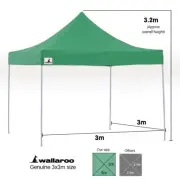 Wallaroo Gazebo Tent Marquee 3x3 Popup Outdoor - Green AU Stock Good Quali ✨
