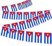 30 PCS Cuba Flag, 33 FT Cuban National Bunting,DecorGarden With Brass Gromment