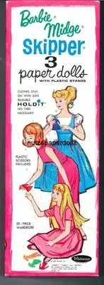 VINTAGE 1965 BARBIE MIDGE SKIP PAPER DOLL ~WHITMAN~RARE UNCUT LASER REPRODUCTION