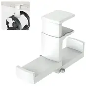 PC Gaming Headphone Stand, Dual Headset Hanger Hook Holder with White