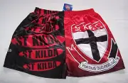 St Kilda Saints AFL Mens Black Red Printed Satin Boxer Shorts Size XXL New