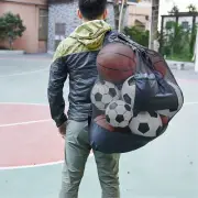 (S Ball Mesh Bag With Drawstring Large Capacity Oxford Cloth Storage Bag CH