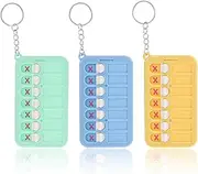 CIATBYYJ 3Pcs Reminder Board Task Planning Keychain for Kids & Adults, Portable Visual Daily Schedule Key Chain for The Elderly, ADHD Tools Checklist Board for School Bag Pendant Detachable, Blue