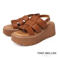 在飛比找momo購物網優惠-【TINO BELLINI 貝里尼】義大利簡約寬帶超厚底涼鞋