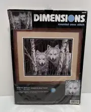 Sealed Dimensions Counted Cross Stitch Kit White Magic Wolves 35035 Wolf