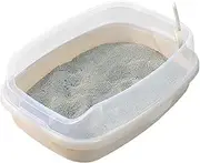 Splash-Proof Semi-Enclosed Cat Litter Box Heightened Transparent Poop Box Large Pet Toilet Supplies