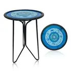 Outdoor Side Tables, 12" Weather Resistant Patio Accent Side Table, Indoor Small