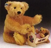 1985 Steiff "Giengen Teddy Set" with momma & baby mohair bears is Mint in Box!