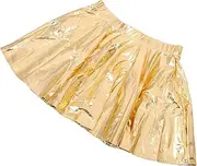 [Parliky] Skirt Skating Skirt Gold Skirt for Women Golden Flared Skirt Gold Pleated Skirt Tutu Skirts for Women Gold Tutu for Women Cheerleader Skirt Decorative Skirt Women Skirt