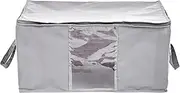 Amazon Basics Canvas Closet Storage Bag with Window and Handles - 60 x 45 x 29 cm, Gray