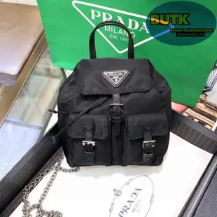 Prada 普拉達 minibackpack小書包 尼龍降落傘材質 迷你斜挎包 後背包側肩包1BH029