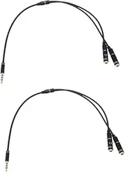 Angoily 2pcs 1 2 Audio Splitter Cable Headset Microphone Splitter Cable for Headset Headphone and Microphone Jack Audio Splitter Headset Splitter Microphone Audio Splitter
