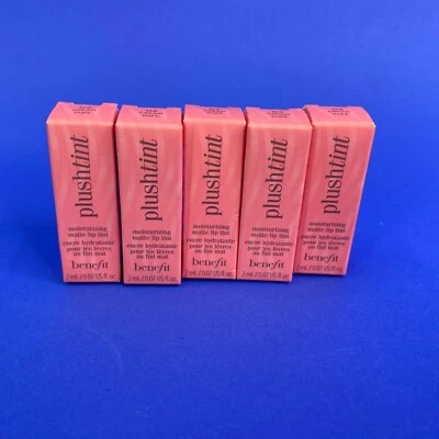 Benefit Plushtint Moisturizing Matte Lip Tint 02 Cream Puff 0.07 oz (Lot of 5)
