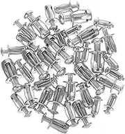 40pcs Expansion Screw Metal Expansion Screws Flange Nut Anchors Petal Nuts Gypsum Board Anchors Bolt Assortment Small Block Bolt Plasterboard Fasteners Carbon Steel Silver