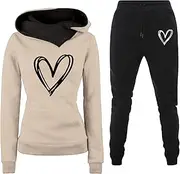 [Generic] Woman Pantsuit Casual Long Sleeve Pullover Hooded Crop Top Sets Satin Pants Suits for Women