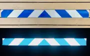 White & Blue Reflective Chevron Panel Oralite V98 Orafol Custom Decal Tape Safe