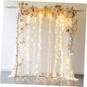 10 FT x 8 FT Backdrop Curtain - Tulle Backdrop 48"W x 120"L (Pack of 2) White