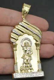 Real 10k Yellow Gold 3D Big Huge Saint Lazarus Jesus Pendant 3.30" 10.7gr
