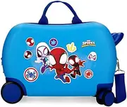[Marvel] Spiderman Go Webs go Children's Suitcase Blue Hard ABS Combination Lock Side 4 Wheels Hand Luggage, Blue, Children's Suitcase 20, Blue, Children's Suitcase 20