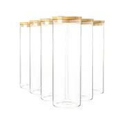 Argon Tableware Glass Storage Jars with Wooden Lids - 2 Litre - Pack of 6