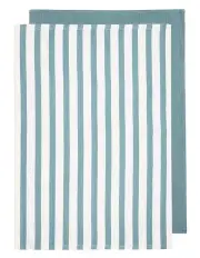 [Ladelle] Raya Cotton Bamboo Kitchen Towel in Teal 2 Pack