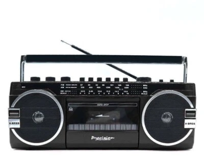 New 80s Boombox Single Cassette Player Speaker Retro Style Bluetooth AM/FM Radio