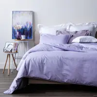 在飛比找蝦皮商城優惠-【HOLA】托斯卡素色純棉床包雙人煙紫