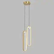 TONFON Modern LED Chandelier Double Head Bedside Pendant Light Creative Ring Drop Hanging Light Gold Finish Ceiling Light Fixture for Kitchen Island Living Room Bedroom Dining Room Hallway(Tricolour l
