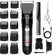 Youker Hair Clipper Cordless Hair Cutting Kit for Men LED Display 2 Speed Adjustable Cordless Barber Trimmer with Ceramic Blades IPX4 Waterproof Hair Cutting Kits for Home Use & Barbers