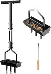 EEIEER Lawn Aerator, Aerator for Lawn Hollow Spoon with Storage Tray and Garden Tools, T-Handle Lawn Aerator, Scarifier, Heavy Duty Lawn Woodpecker, Lawn Aerating for Compacted Soils, Lawn Care