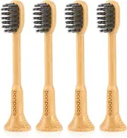 PONPACE Bamboo Toothbrush Heads Compatible with 7AM2M, Soft Charcoal Infused Bristles, Whitening & Deep Cleaning