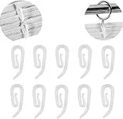 Closhion White Plastic Curtain Hooks, 100 Pack, 2.8x1.2cm, Curtain Clips for Door, Window, Curtain Header Tape, Drapery Hooks