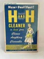 Vintage H and H Cleaner Cleans Anything Cleanable Sealed Box Bead Form Prop